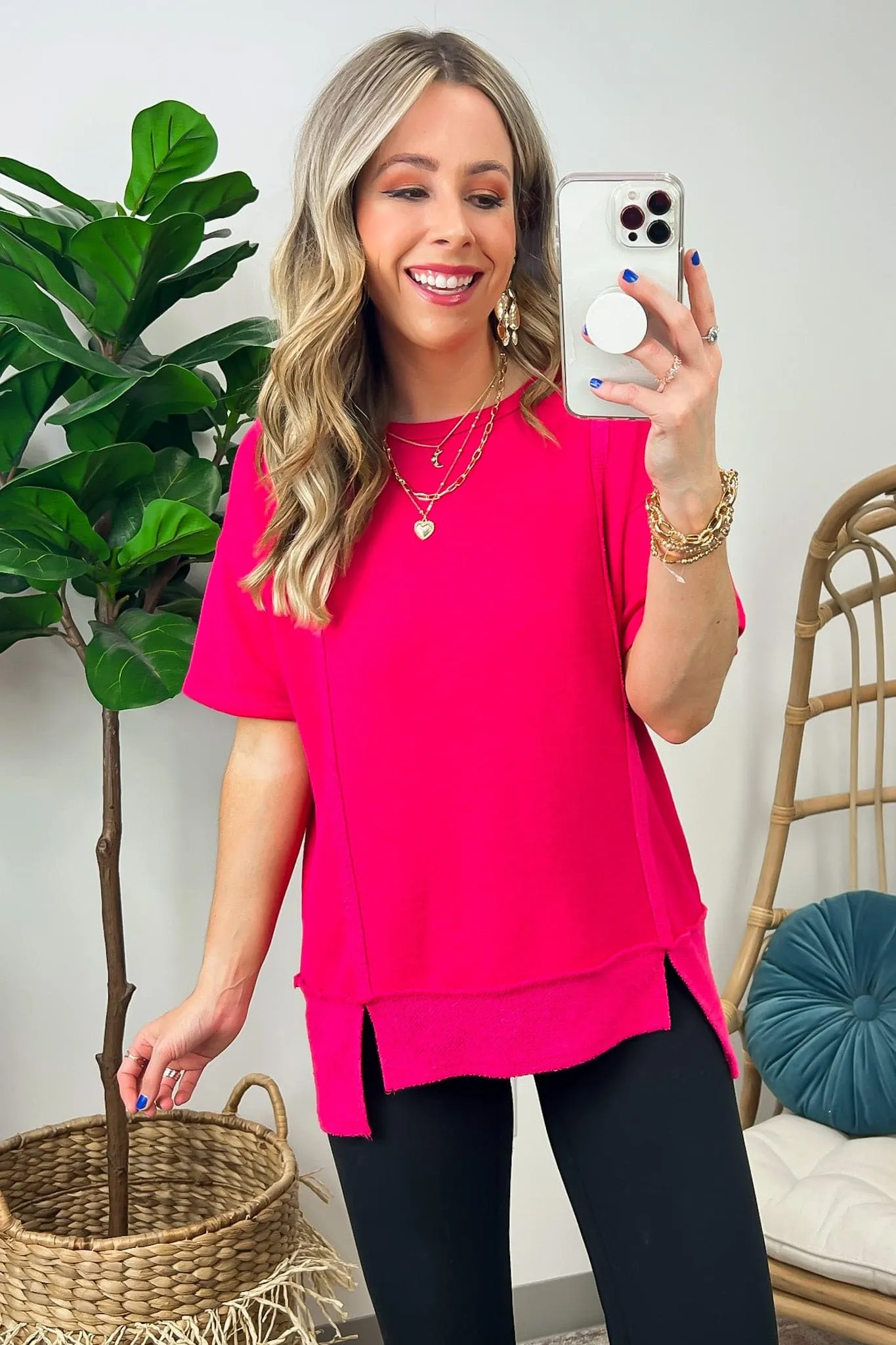 Vitoria Exposed Seam Relaxed Fit Top - FINAL SALE
