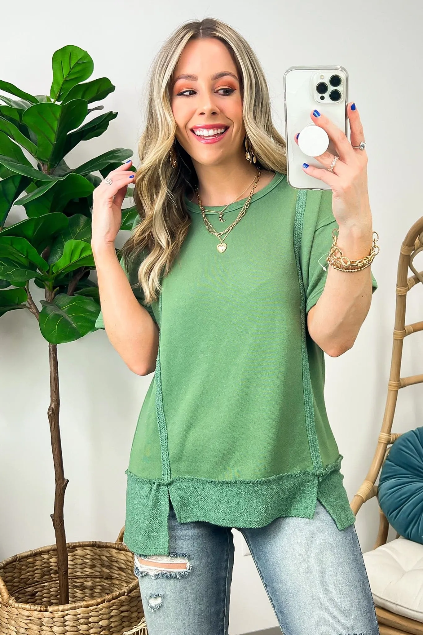Vitoria Exposed Seam Relaxed Fit Top - FINAL SALE