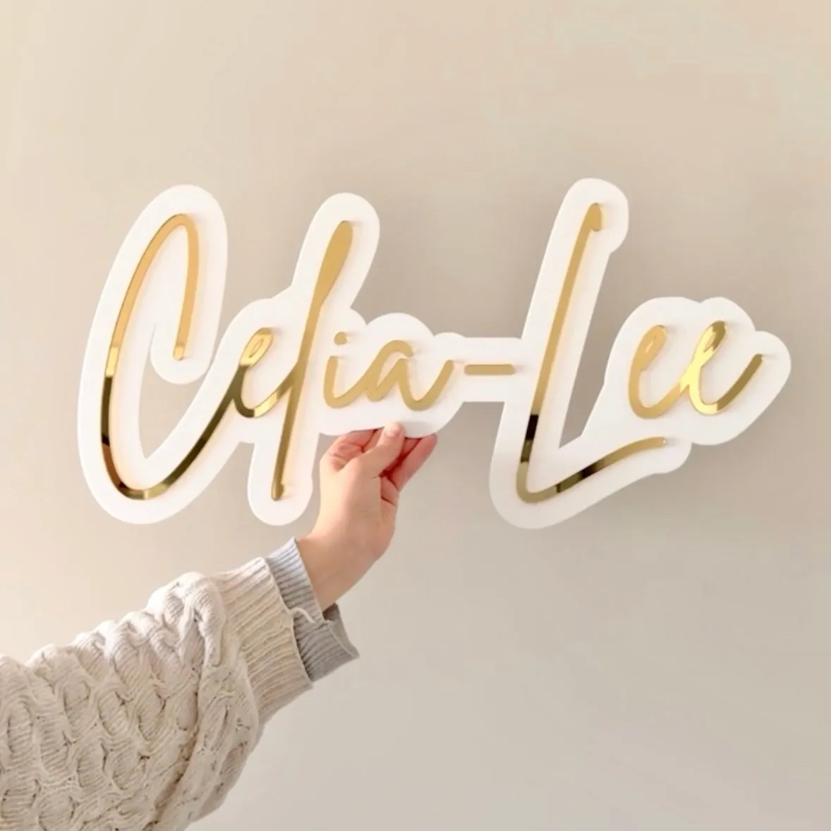 Wall Name Signage (2 layered cut out)