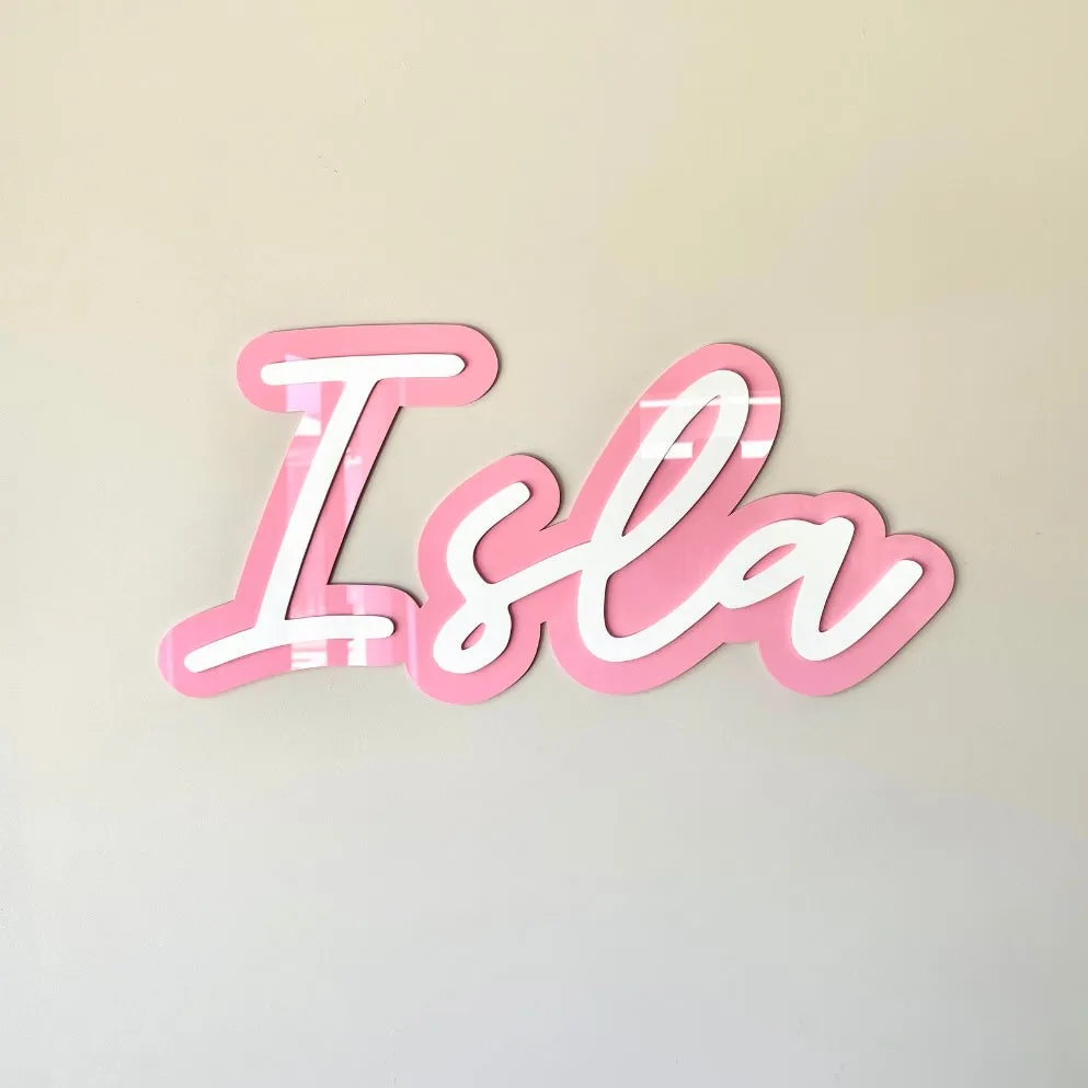 Wall Name Signage (2 layered cut out)