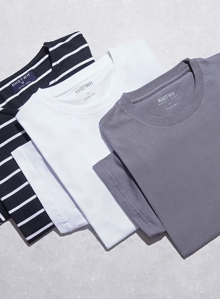 White Regular Round T-shirt