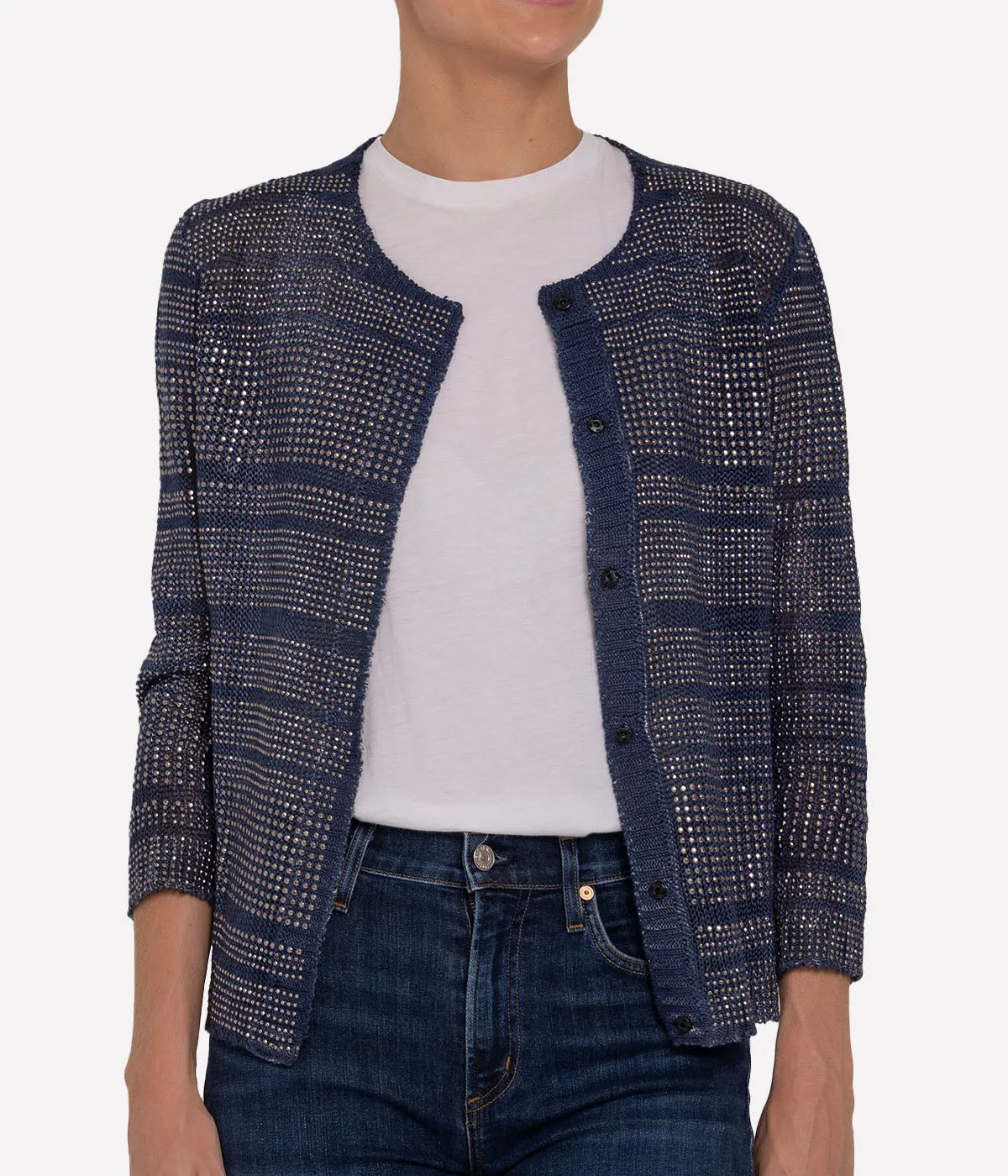 Woman Knitted Vest in Midnight