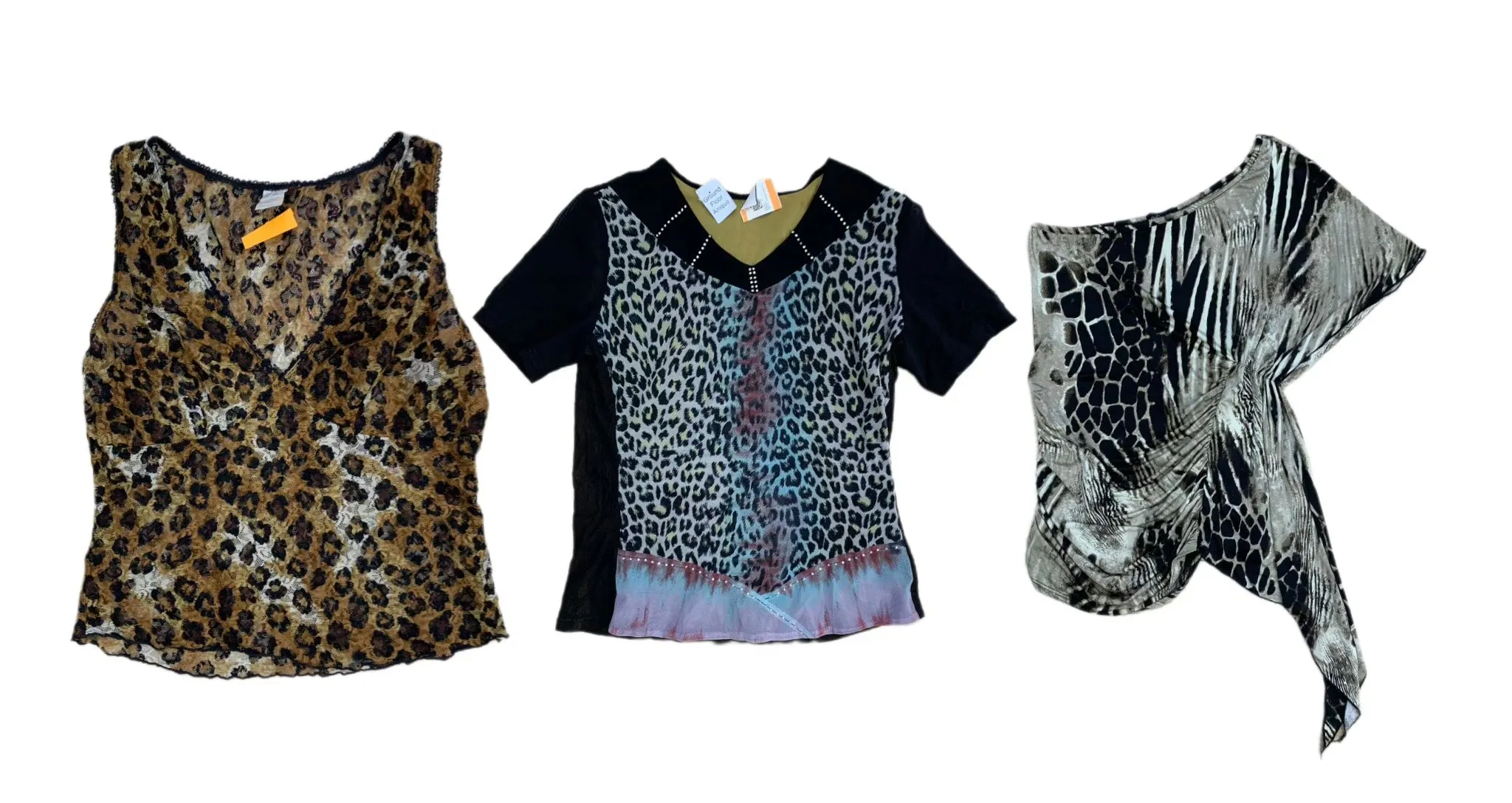 Y2k Cheetah Print Mix Tops Y2k(RX-616)