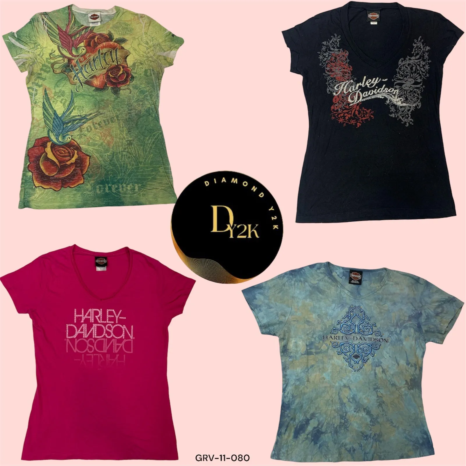 Y2K Harley Davidson Girl’s Top – Iconic Biker Graphic Tee (GRV-11-080)