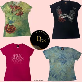 Y2K Harley Davidson Girl’s Top – Iconic Biker Graphic Tee (GRV-11-080)